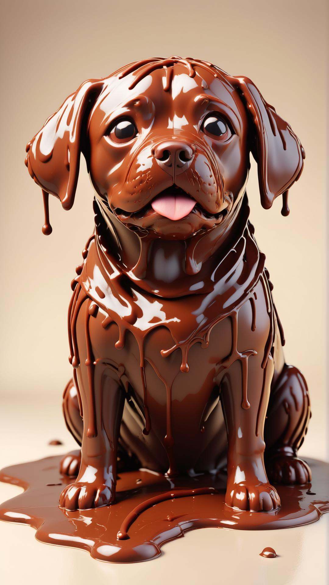 ChocolateWetStyle dog body,  covered in wet,  dripping by mnemic on Tensor.Art