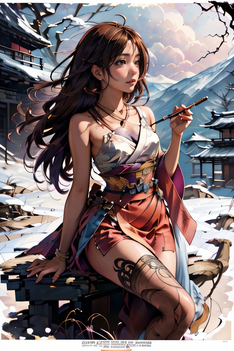 ManaSakura,  There,  peeping among the cloud-wrack above a dark tower high up in the mountains on Tensor.Art