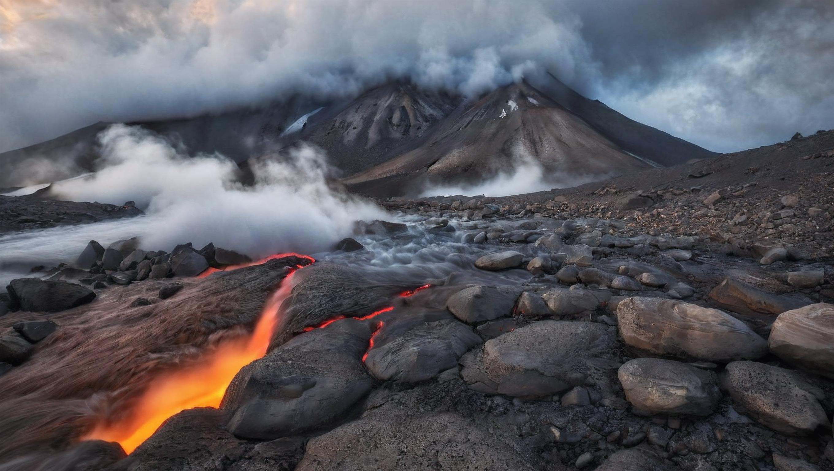 CINEMATIC SHOT,  professional photo by Caravaggio of wild nature,  kamchatka on Tensor.Art