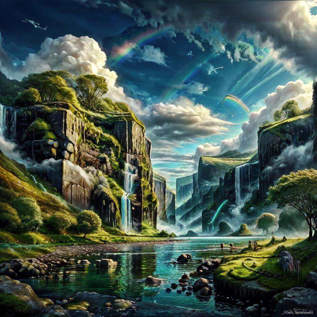 CelticLandStyle,  rainbow,  blue sky on Tensor.Art