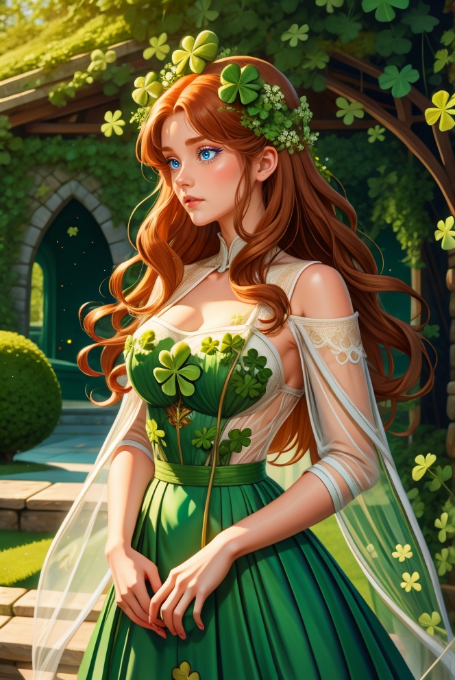 woman with long ginger hair,  standing outside of ,  HUD_shmrck on Tensor.Art