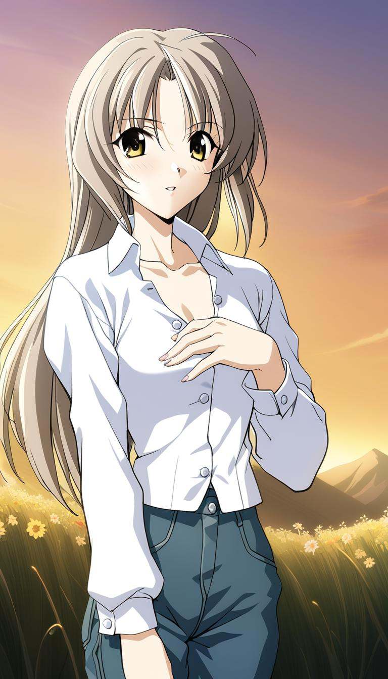 1girl,  Futami Shion,  white shirt on Tensor.Art