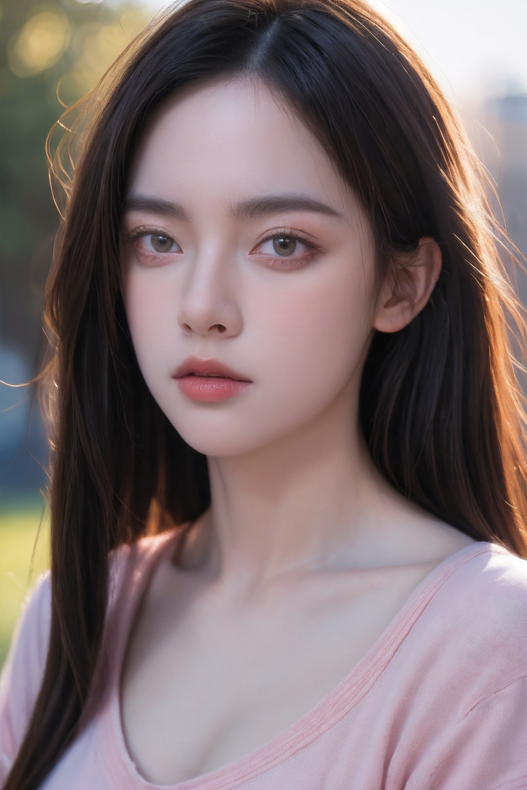 (best quality:1.4),(masterpiece:1.4),(photorealistic:1.4),(Realistic:1.2),(ultra high res, raw photo:1.4),(hdr, hyperdetailed:1.2),(8K:1.2),cinematic photo 1girl,portrait,suburban scenery,closed mouth,pink clothes,<lora:Again_Girl_A15_1:0.7>,