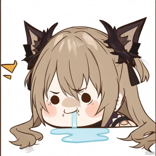 1girl,drooling,chibi,
