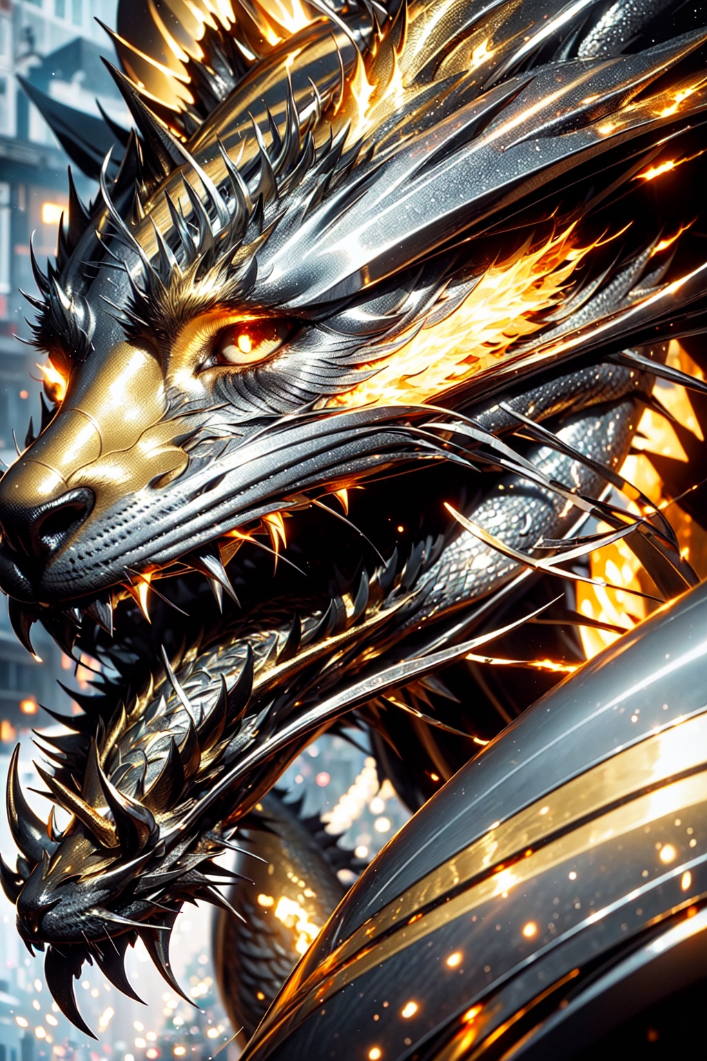 dragon,  street scenery,  High Detail on Tensor.Art