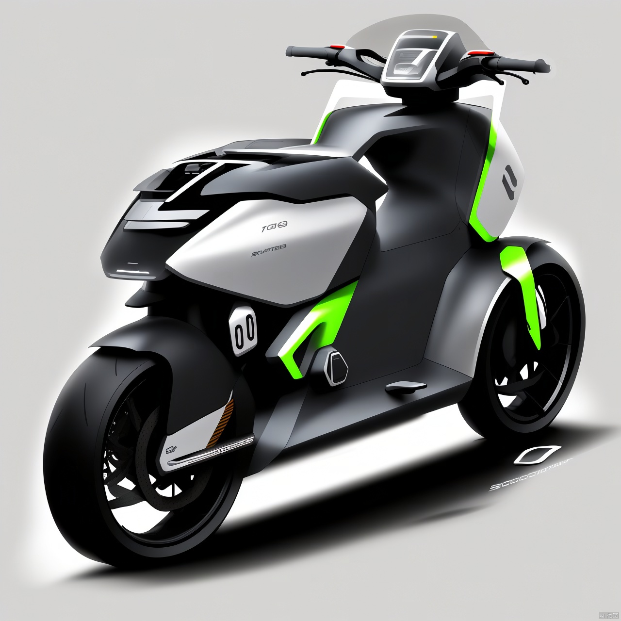  outdoors, no humans, ground vehicle, motor vehicle, car, road, vehicle focus, wheel,Realistic, 4k rendering, futuristic, sci-fi., Motorbike, Product Design Sketch,side view