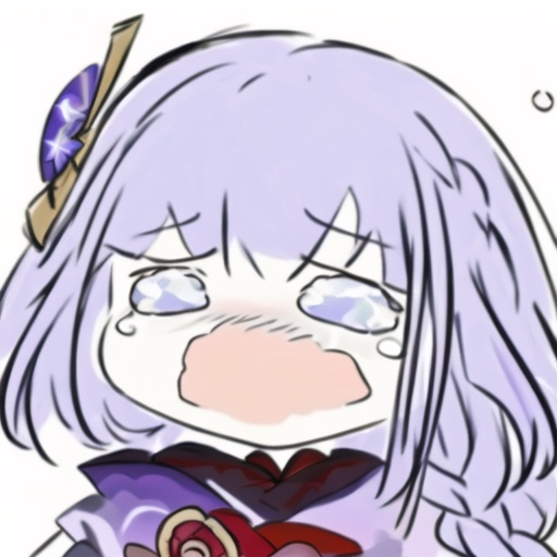 <lora:Ath_sketch:1>,sketch,<lora:Ath_crying:1>,crying,1girl,solo,raiden shogun,tears,japanese clothes,chibi,open mouth,white background,braid,long hair,sash,kimono,simple background,bangs,obi,hair ornament,wavy mouth,crying with eyes open,purple eyes,purple kimono,purple hair,sad,