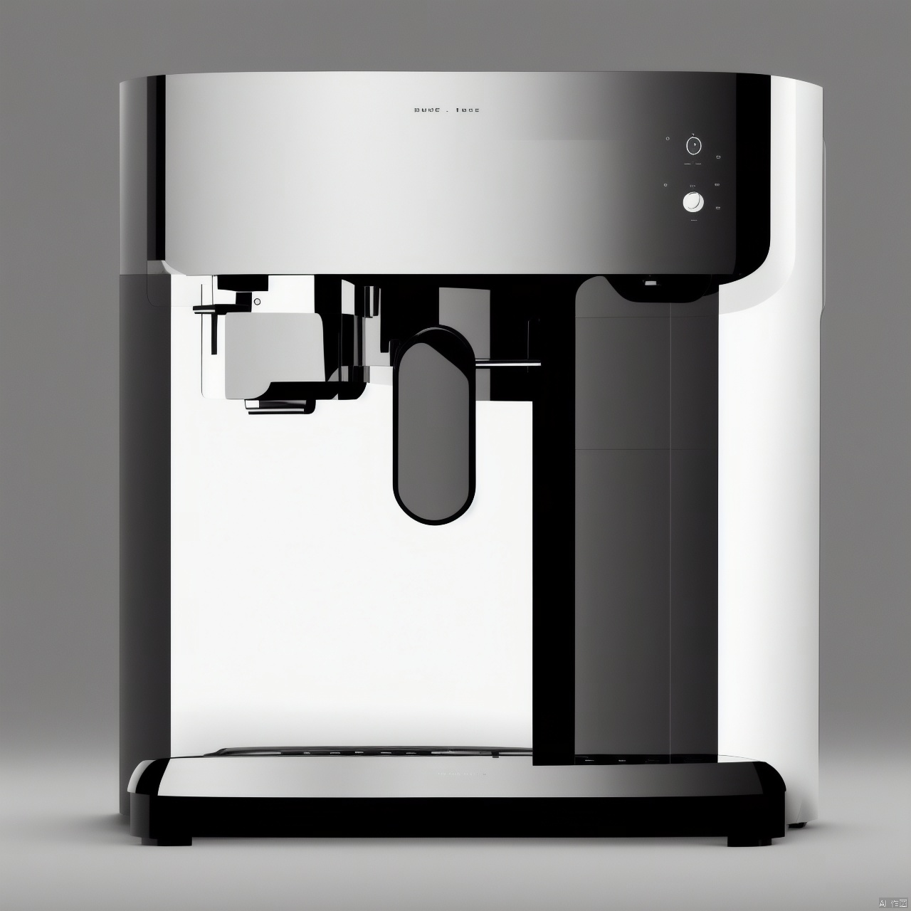 A mirrored metal coffee machine product design,  white background,  stainless steel lustre by 宝拉熊 on Tensor.Art