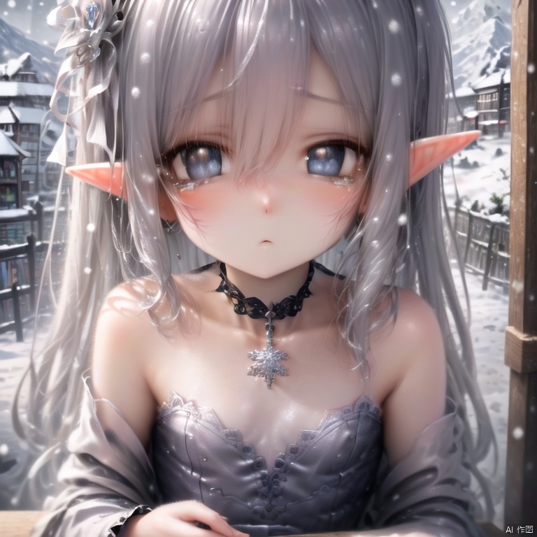 黛蕾特(elf,loli,white_gothic),(sitting in chair,fence, library),white lolita fashion,mountain(delicate face,grey eyes,white eyes),mountain,loli,kawaii,silver hair, loli, kawaii, cute_face, Lolita,(oil painting \(medium\):1.0), (delicate face), Neck ornament, (fairy tale and dreamy:1.5), ((collar, extremely detailed face and eyes, extremely beautiful and delicate face and eyes, wallpaper, extremely detailed face and eyes, fluttered detailed splashes, extremely detailed CG unity 8k wallpaper, amazing, highly detailed, loli)), (best illustration), (expressionless), ((an extremely delicate and beautiful)),loli,(library),(beautiful eyes), lack of light, dynamic angle, classic, (detailed light, loli,kawaii),(oil painting \(medium\):1.2),(mountain), (snow), white_gothic, (beautiful detailed eyes), (grey and empty eyes), pale, floating hair, silver hair, silver hair, short hair{small breats}, (oil painting \(medium\):1.3), wet clothes, ((loli, kawaii, small breasts, snowing))lolicollar, snowflake hair ornament, ((loli, small breasts, silver hair, shining hair, loli)), white gothic,delicate face,bestquality((Highest clarity,delicate face,kawaii,mountain,library,fence)), ice, mountain, kawaii, little girl, silver hair, shiny hair, elf, wet, (heavy snowing, mountain), kawaii, beautiful eyes, (loli, light blue hair), commander, circuit board,short hair, kawaii, shy, cute face, beautiful detailed eyes, stare, blush, tears, (extremely detailed CG unity 8k wallpaper), ((((extremely detailed face and eyes, extremely beautiful and delicate face and eyes, wallpaper, extremely detailed face and eyes, fluttered detailed surroundings, extremely detailed CG unity 8k wallpaper, amazing, highly detailed)), (best illustration), (best shadow), ((an extremely delicate and beautiful)),((masterpiece,best quality)),(extremely detailed CG unity 8k wallpaper),(((extremely detailed face and eyes,extremely beautiful and delicate face and eyes,wallpaper, extremely detailed face and eyes,fluttered detailed surroundings,extremely detailed CG unity 8k wallpaper,amazing,highly detailed,)),(delicate face,High definition image quality),(grey eyes,loli,kawaii,snow mountain),(pale skin),(fence,kawaii,mountain)(upper bod,loli,expressionless,upper body,small breasts,sitting in chair),snow mountain, fence ,delicate face