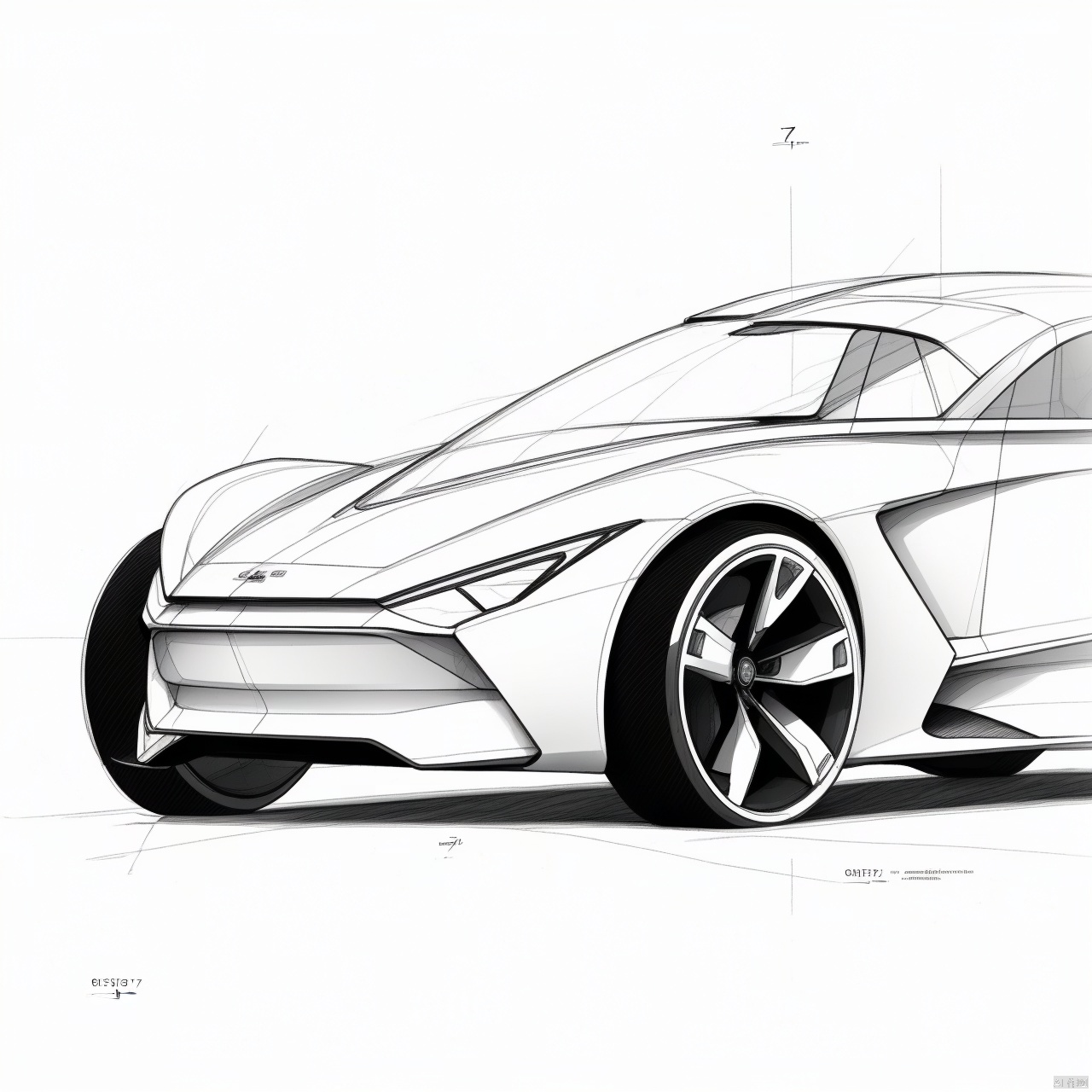  monochrome, greyscale, sketch, military, no humans, mecha, science fiction, aircraft, military vehicle, airplane, vehicle focus, jet, fighter jet, syd_hardy,industrial design hand-drawn sketches, line drawings, pencil sketches.white background, Concept Car Design