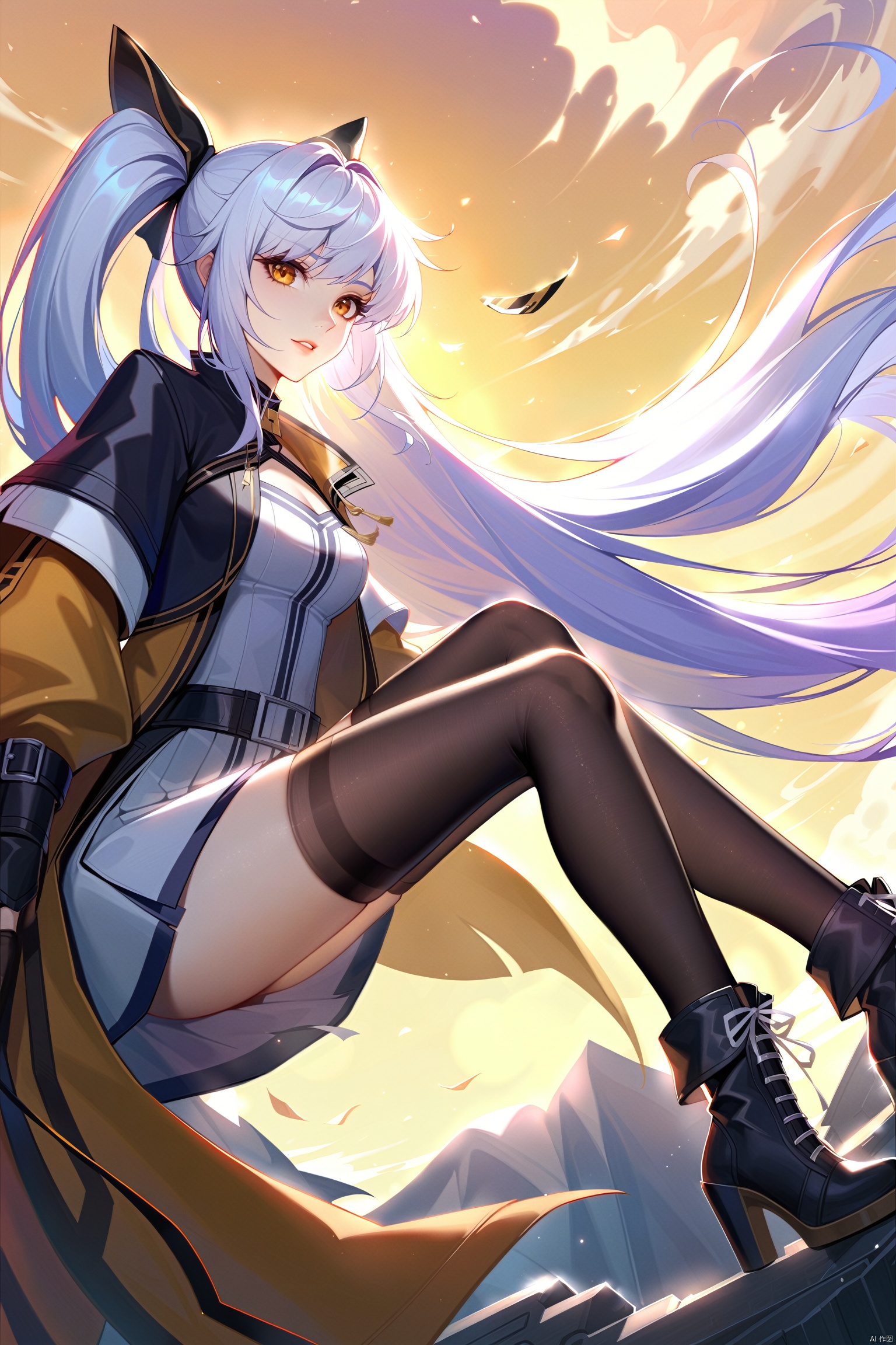 wzsunshangxiang_j,1girl, long_hair, thighhighs, white_hair
