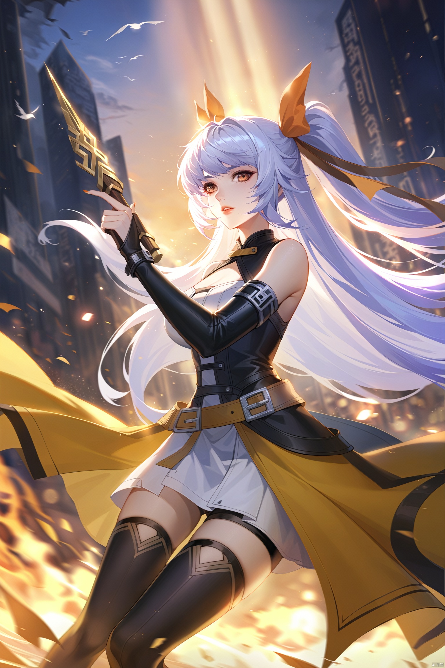 wzsunshangxiang_j,1girl, long_hair, thighhighs, white_hair