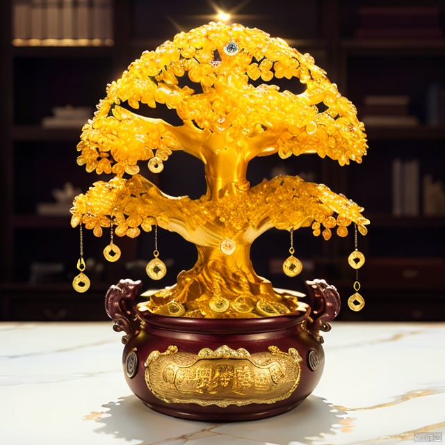(masterpiece, best quality:1.2), crystal money tree（（（masterpiece）））, （（best quality））, （（intricate details））, （（Surreal））（8k）,金钱树,针织玩偶,果冻形成的猫
