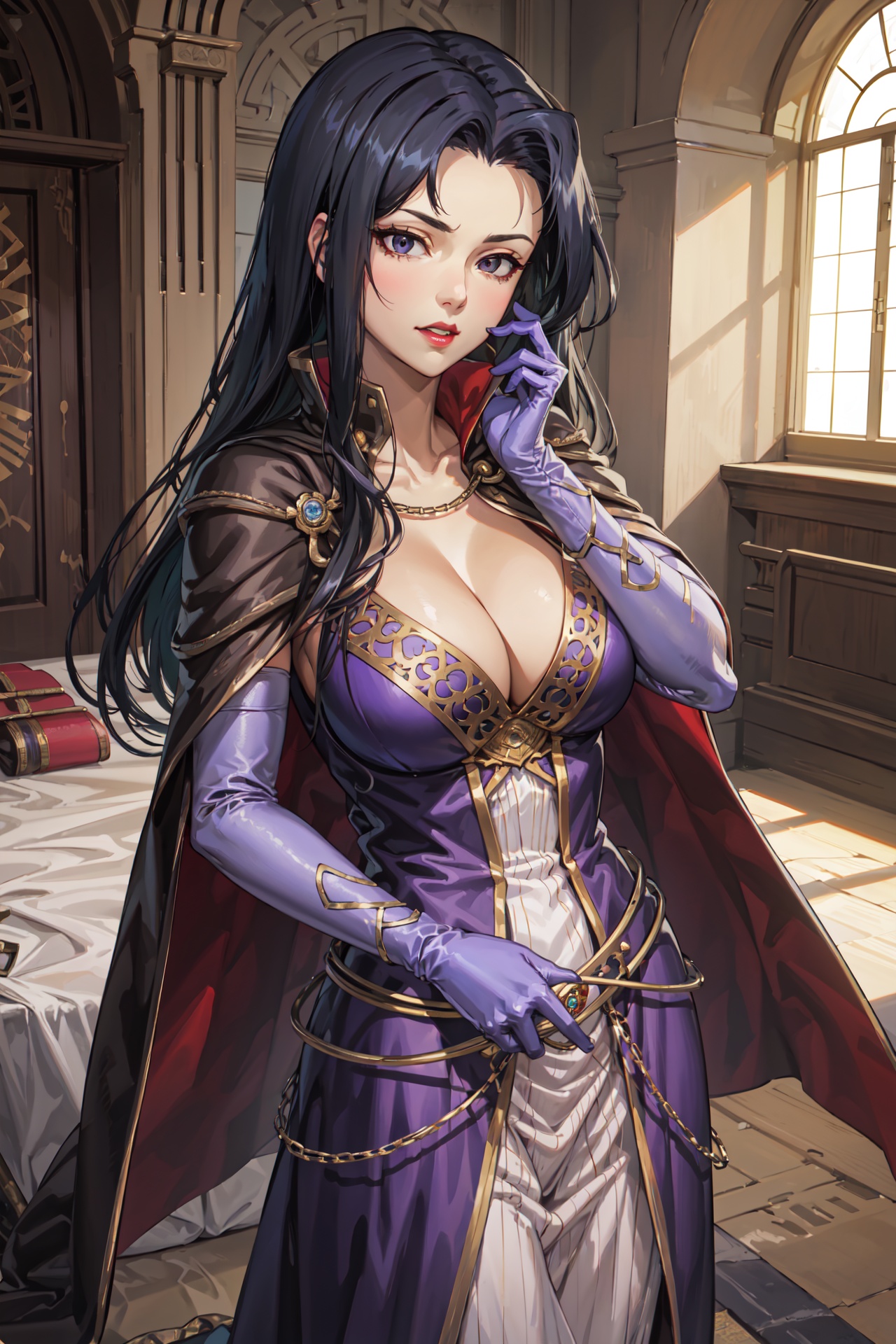 adjusting her collar,  POV,  hol_hilda on Tensor.Art
