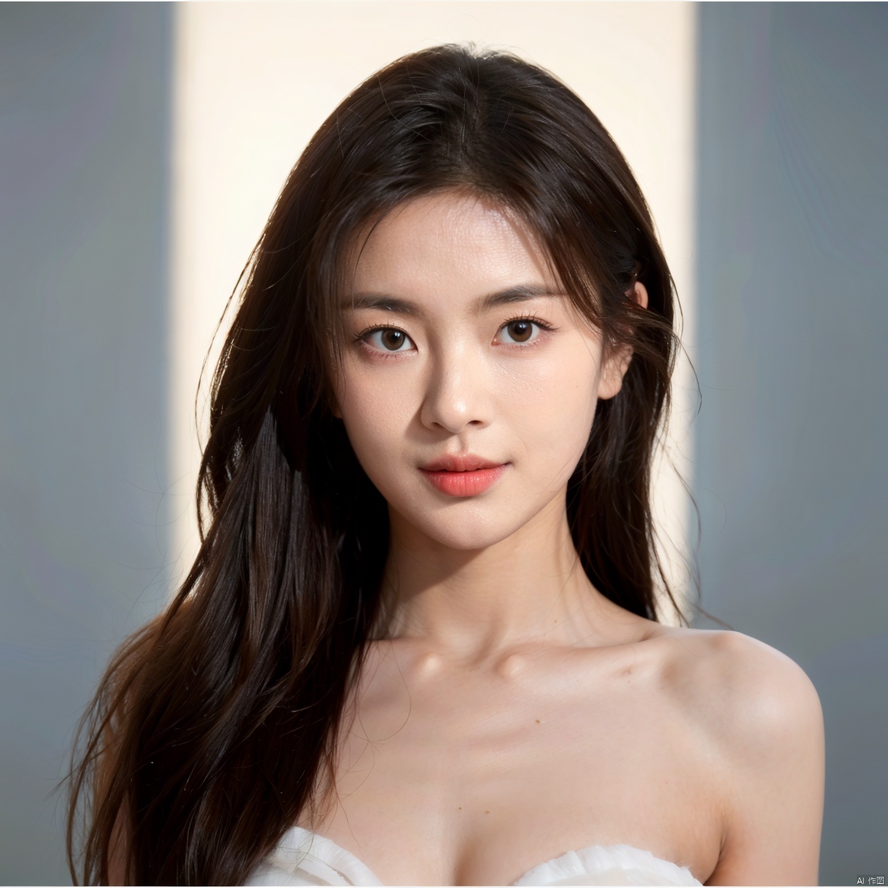  1girl, solo, naked, cleavage,long hair,
plain smile,,looking_at_viewer,nude,white_background, black_eyes, gradient, collarbone,
( chiaroscuro,Fujicolor, UHD, super detail ,raw,85mm,f/1.2,FujifilmXT4,), yiyi, chaoyue