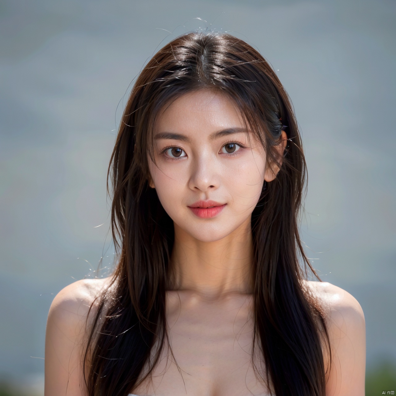  1girl, solo, naked, cleavage,long hair,
plain smile,,looking_at_viewer,nude,white_background, black_eyes, gradient, collarbone,
( chiaroscuro,Fujicolor, UHD, super detail ,raw,85mm,f/1.2,FujifilmXT4,), yiyi, chaoyue