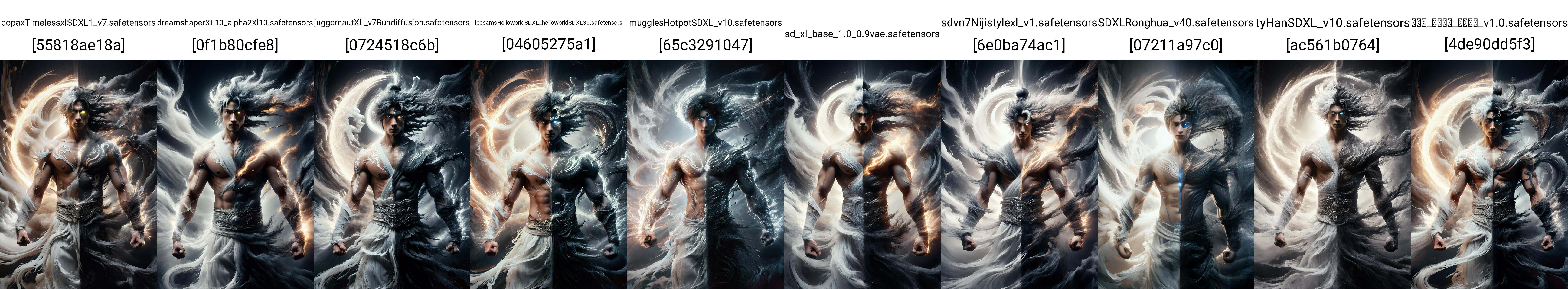 sun,moon,wabstyle, glowing,two-tone hair, (muscular:1.2), 1man, cinematic angle,   motion blur, looking at viewer, zwd, <lora:zwd_v2_SDXL:0.2>   <lora:wabstyleSDXL:0.85>