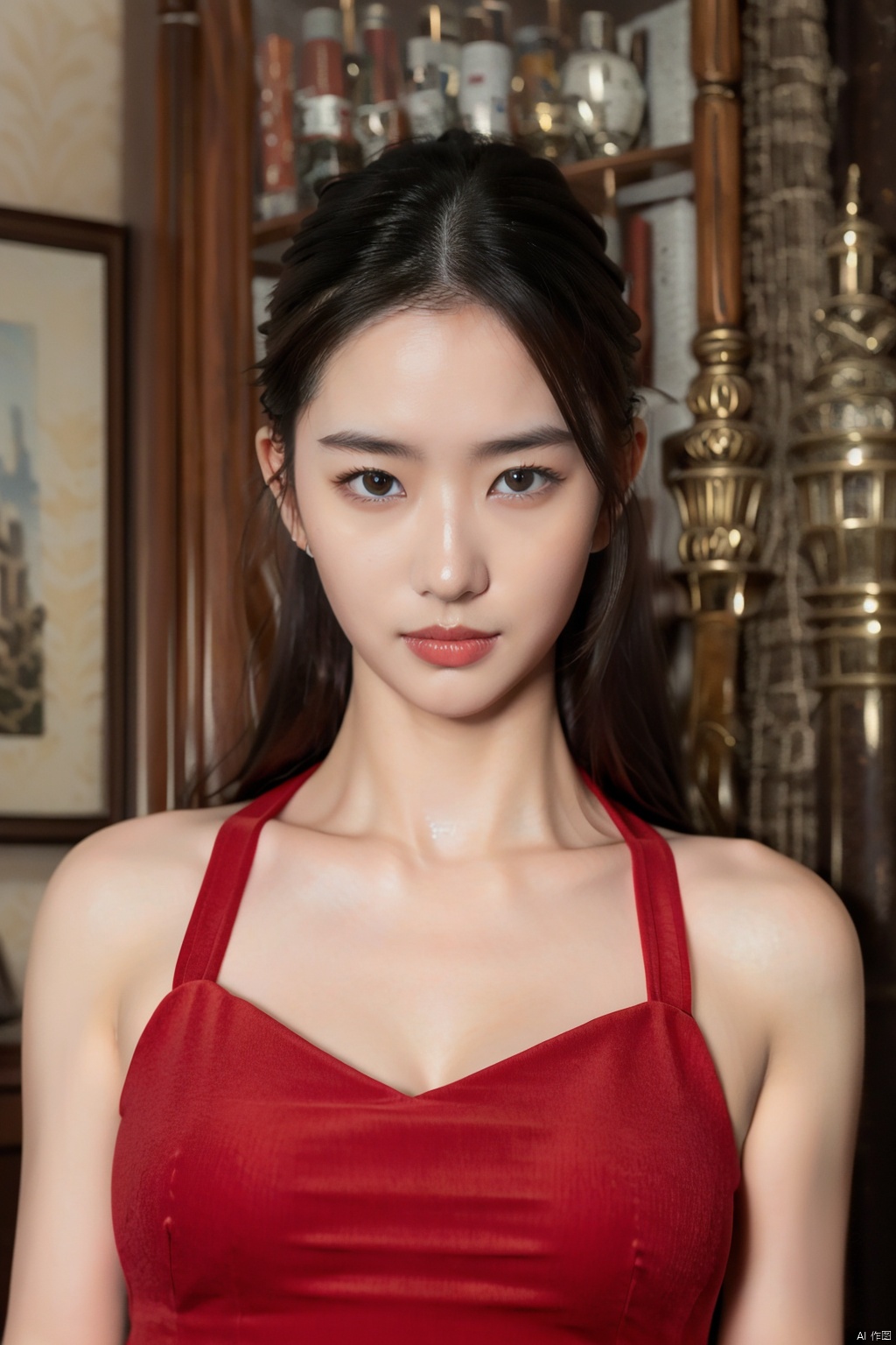 (1girl:1.3),(best quality, masterpiece, ultra-high resolution, 4K, HDR, UHD, 64K, official art), (photorealistic:1.3), (realistic:1.3), depth of field, (portrait:1.3),(sfw:1.4),, dealer