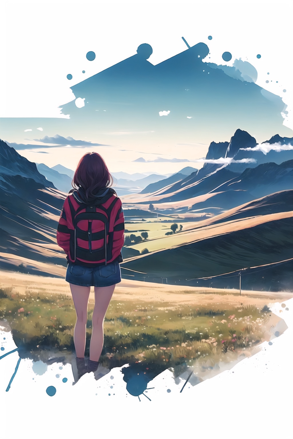 girl,  looking at viewer,  sky on Tensor.Art