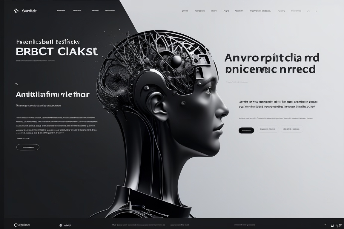 full face artificial intelligence theme, robot, Side view, Black Skin, Blackface, Black, 1boy, 
