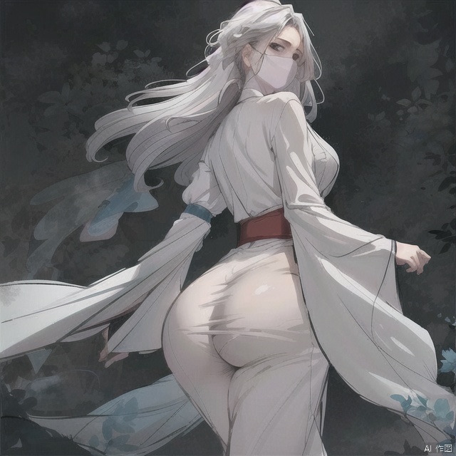 solo,  1girl,  silver hair on Tensor.Art