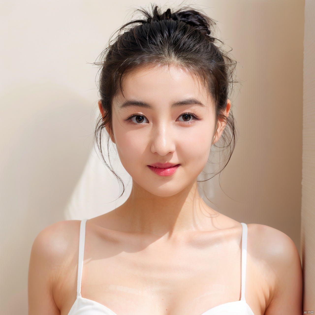  1girl, solo, naked, cleavage,
plain smile,,looking_at_viewer,nude,white_background, black_eyes, gradient, collarbone,
( chiaroscuro,Fujicolor, UHD, super detail ,raw,85mm,f/1.2,FujifilmXT4,), yiyi
