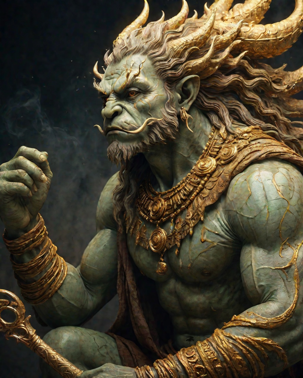 grunge style Celestial Sage: Saffron-robed serene-faced wielding a staff of wisdom golden human-like mystical abilities sacred temples Resplendent-armored royal-faced wielding a gleaming sword bronze human-like martial prowess fortified citadels Warrior Prince:1.8,(muscular male:1.1),(fullbody:1.6),<lora:XL_LORA_DetailedEyes_V3:0.8>,<lora:XL_LORAneg4all_bdsqlsz_xl_V7:0.8>,(backlighting:1.1),fullbody,cinematic lighting,full_shot,high quality,masterpiece,(glass shiny (textured skin):0.2),high details,(back:0.8),realistic style,light and shadow,fullbody,(photography:1.6),(realistic style:1.7),(burly:0.8),(reality:1.4),(fullbody:1.8),<lora:miracle-东方黑神话国风插画多态LORA模型SDX_v20240101:0.15>,highly detailed,<lora:疯狂的色彩crazy colors-马丁_v1.0:0.2>,whole body,<lora:【写意山水】绝色山海LORA XL-家叔马丁Mr_M_v1.0:0.1>,<lora:poaklSDXLchristmas-000008:-0.1>,(panoramic photo:0.1),(muscular:1.1),(magic:0.6),(fantasy:0.3), . textured, distressed, vintage, edgy, punk rock vibe, dirty, noisy