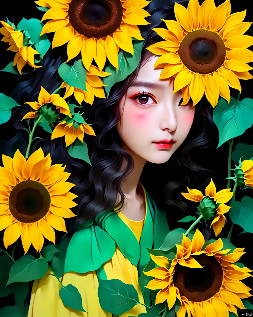 Dark Moody Atmosphere, (Knolling Photography:0.8),(Aria Sunflower 艾莉娅·向日葵Aria a radiant bard from the sun kissed meadows of Summerglade adorns herself in colorful flowing garments armed with a lyrical harp she spreads joy and harmony her human lineage reflected in her warm sunlit complexion:0.9),(muscular male:1.1),