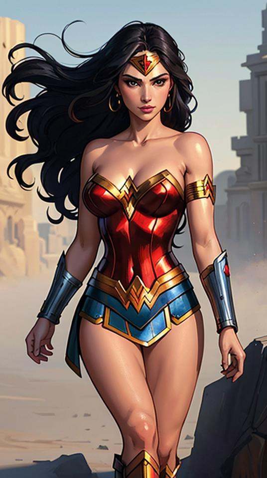 wonder woman,  ,  (finely detailed face and beautiful eyes) on Tensor.Art