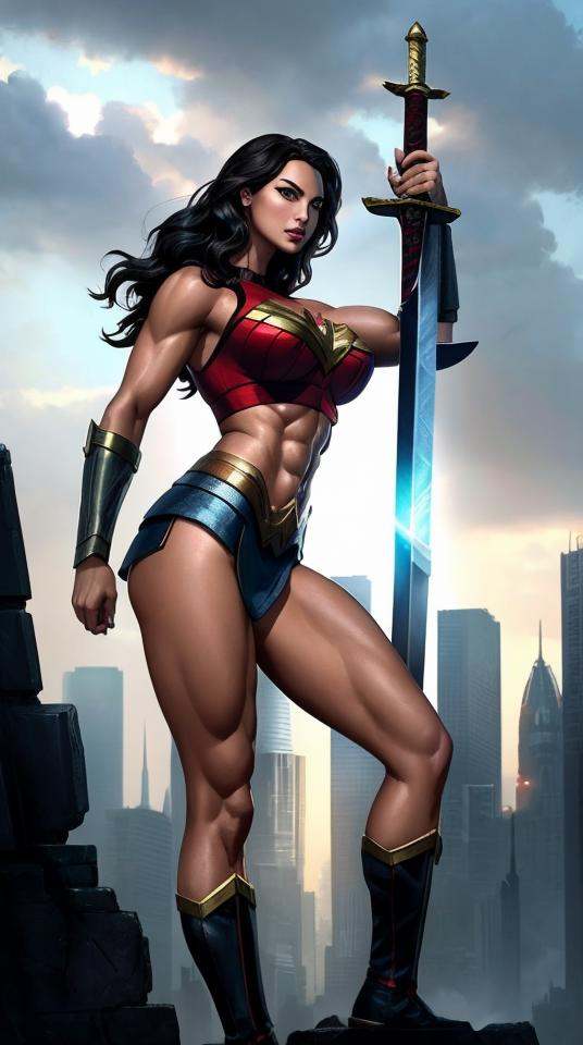 portrait of Gal Gadot,  fear ,  wearing crop_top_clothing on Tensor.Art