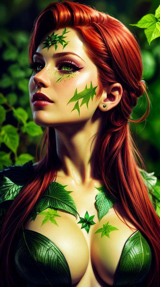 Closeup photo portrait of Poison Ivy,  atmospheric scene,  masterpiece on Tensor.Art