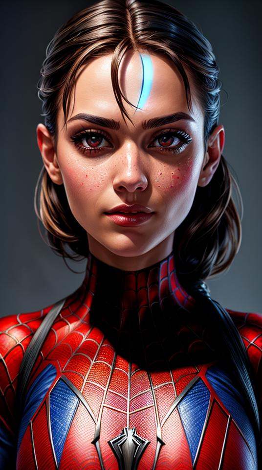 Closeup photo portrait of female Spiderman,  atmospheric scene,  masterpiece on Tensor.Art