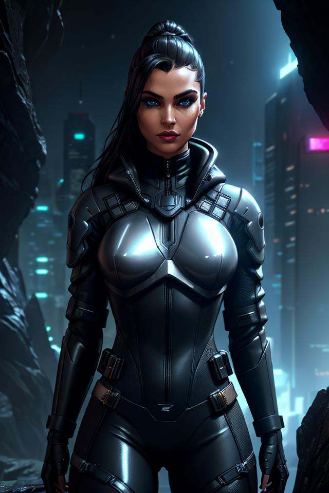 Techwear fashion Closeup fullbody portrait of female Batman,  Steampunk Cave background,  atmospheric scene on Tensor.Art