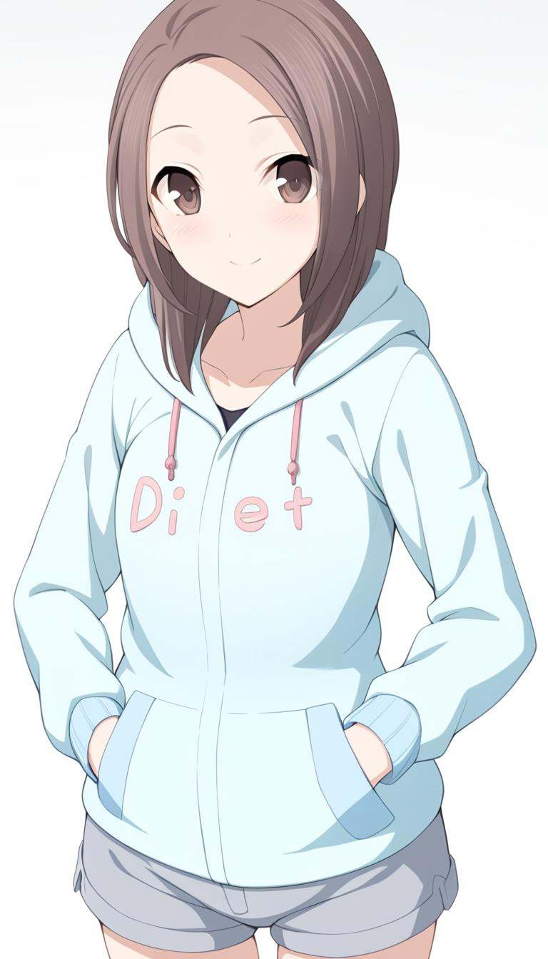 1girl,  Kodou Shiina,  blue hoodie on Tensor.Art