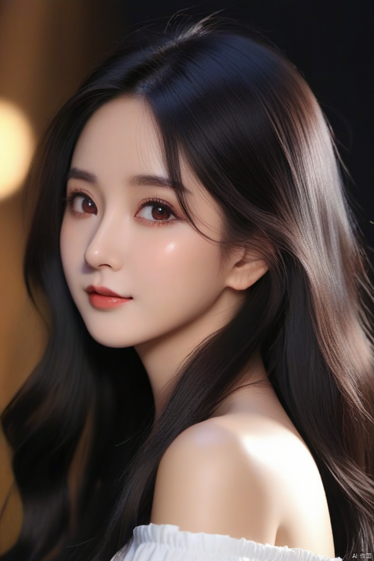  masterpiece,bestquality,8k,4k,
1girl,solo,black_hair,long_hair,Off_Shoulder,brown_eyes, 
black_background,  g022