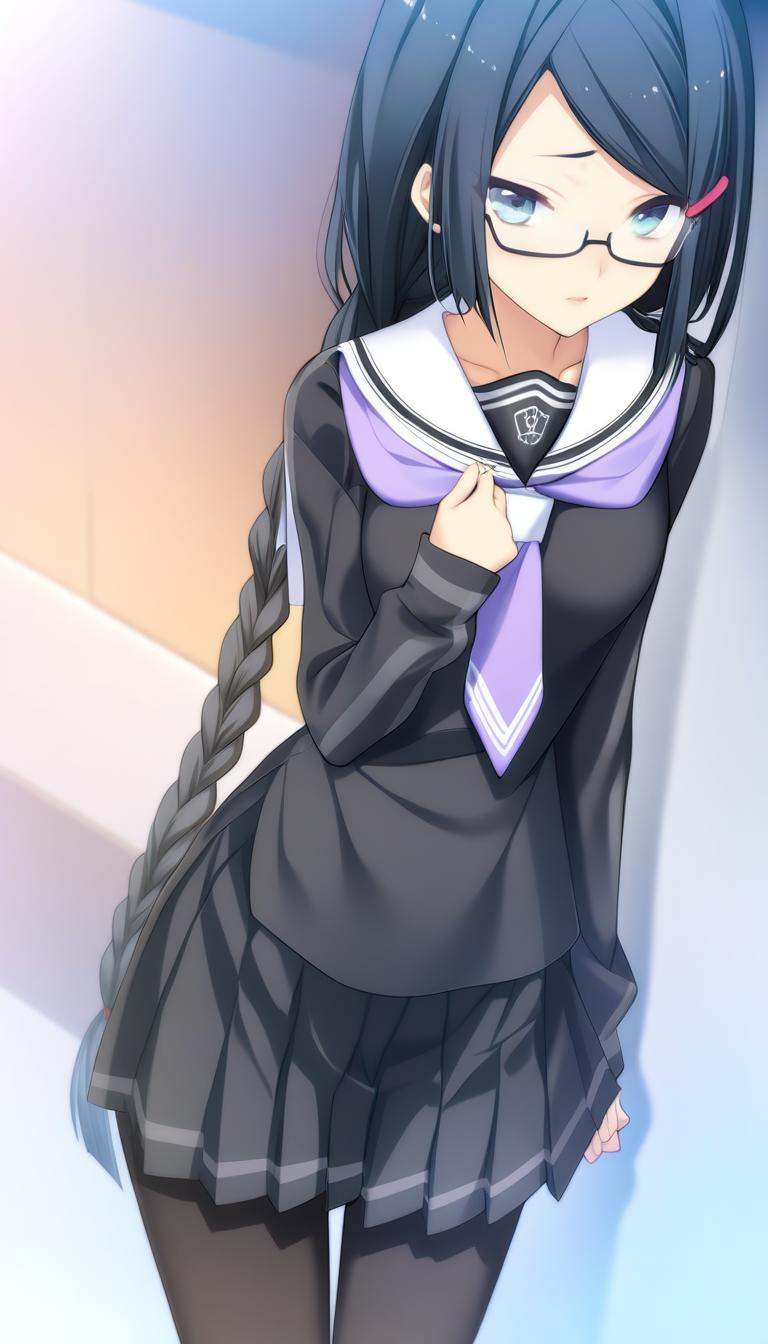 1girl,  Himuraki Mizuha,  school uniform on Tensor.Art