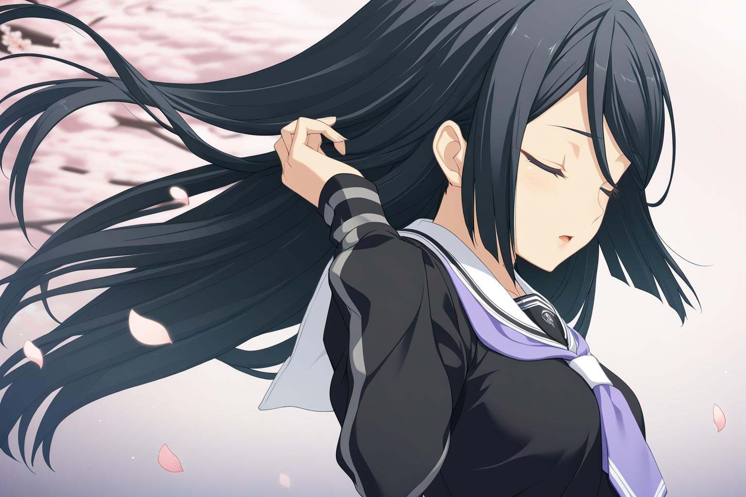 1girl,  Himuraki Mizuha,  school uniform on Tensor.Art