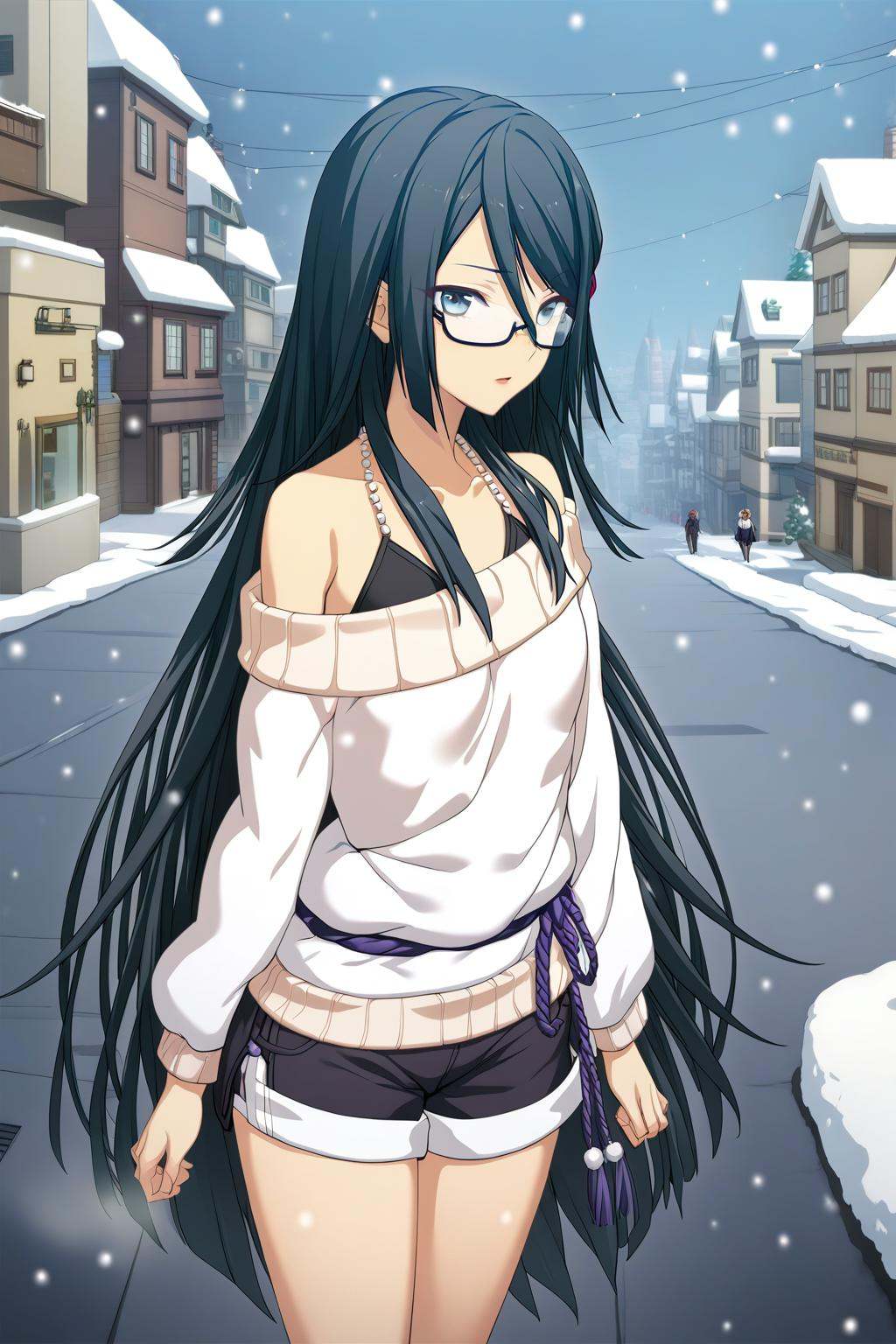 1girl,  Himuraki Mizuha,  white sweater on Tensor.Art