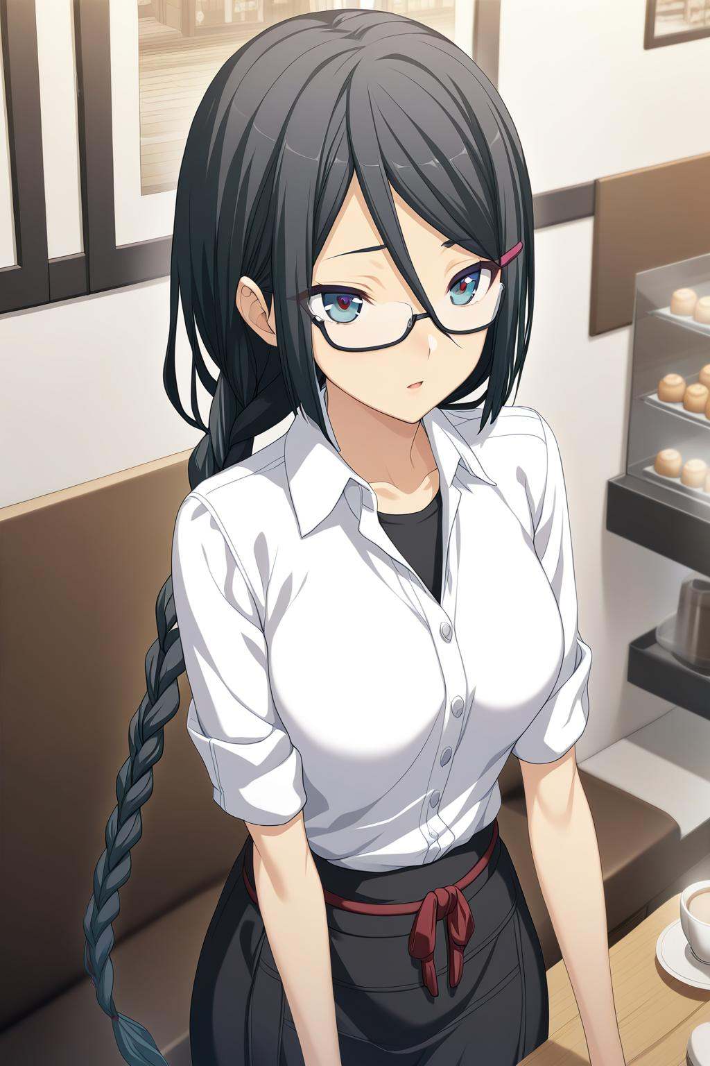1girl,  Himuraki Mizuha,  white shirt on Tensor.Art