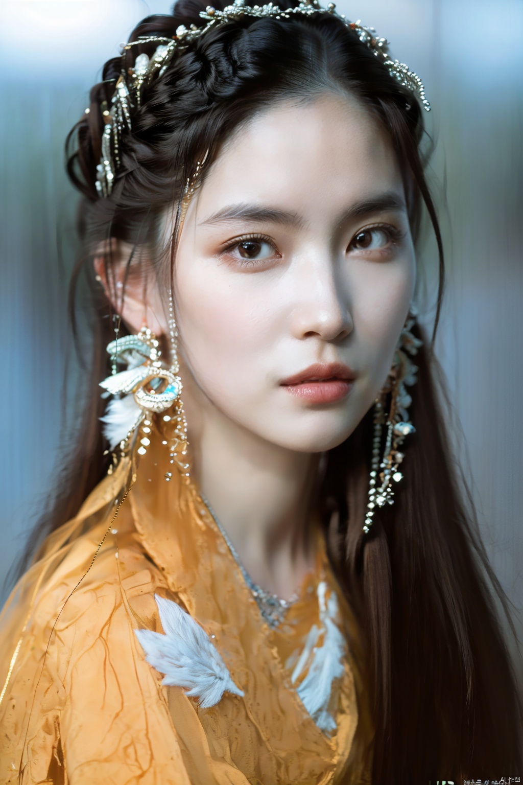 (1girl:1.3),(best quality, masterpiece, ultra-high resolution, 4K, HDR, UHD, 64K, official art), (photorealistic:1.3), (realistic:1.3), depth of field, (portrait:1.3),(sfw:1.4), guzhuang