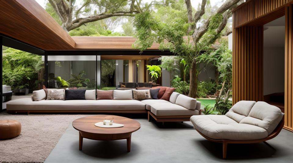 a living room with a couch and a chair on Tensor.Art