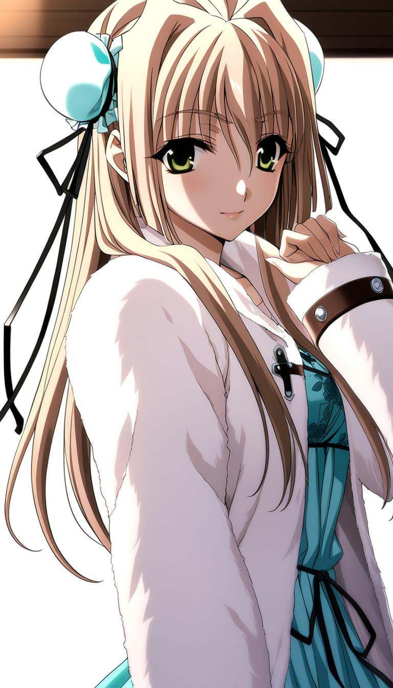 1girl,  Hanamatsuri Karin,  aqua dress on Tensor.Art