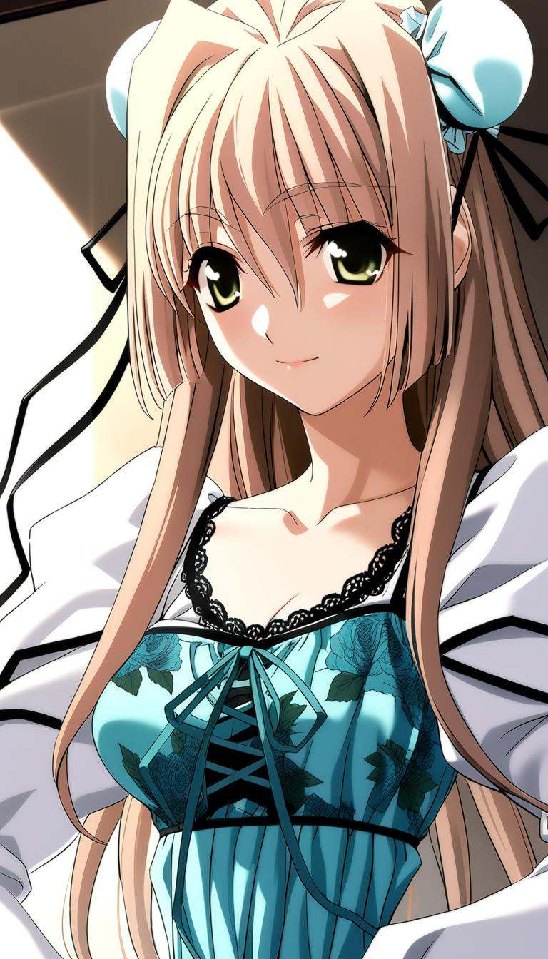 1girl,  Hanamatsuri Karin,  aqua dress on Tensor.Art