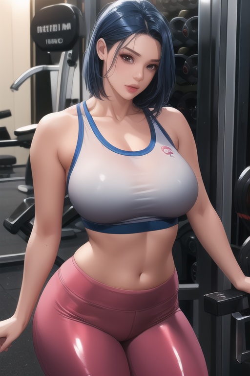 1girl,  solo,  Woman wearing gym clothes on Tensor.Art