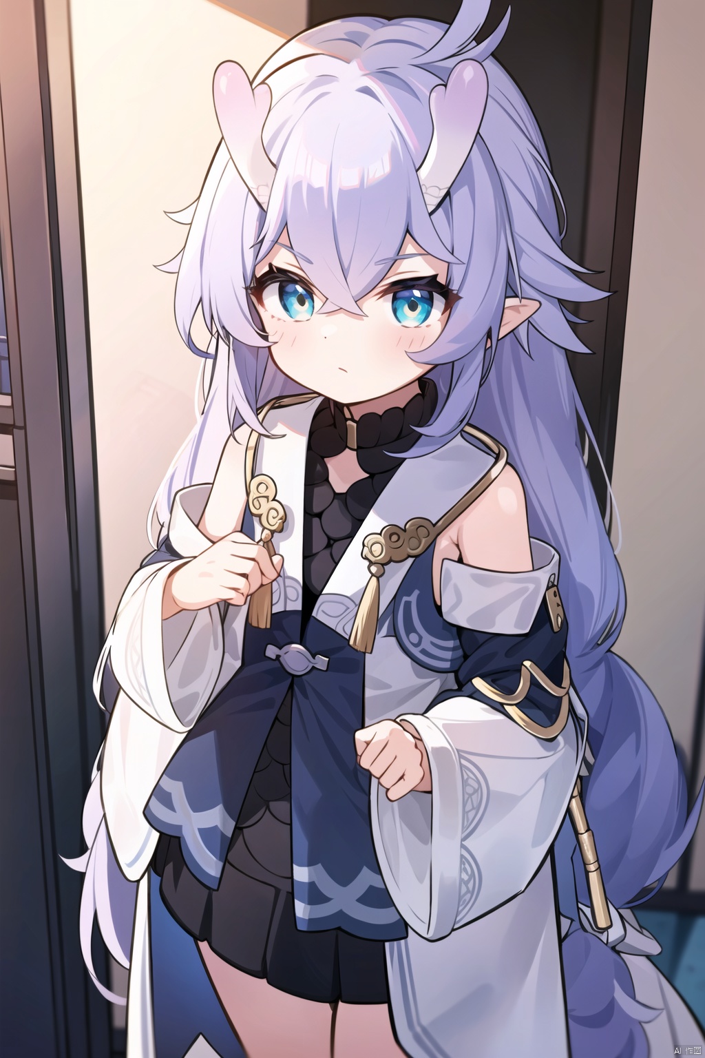  bailu \(honkai: star rail\),1girl,solo, from above