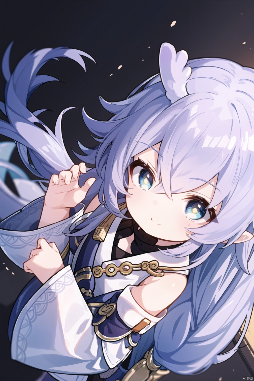  bailu \(honkai: star rail\),1girl,solo, from above