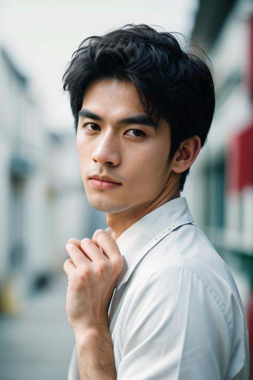 1boy,  slim Asian male,  male focus on Tensor.Art