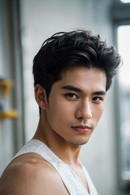 1boy,  slim Asian male,  male focus on Tensor.Art
