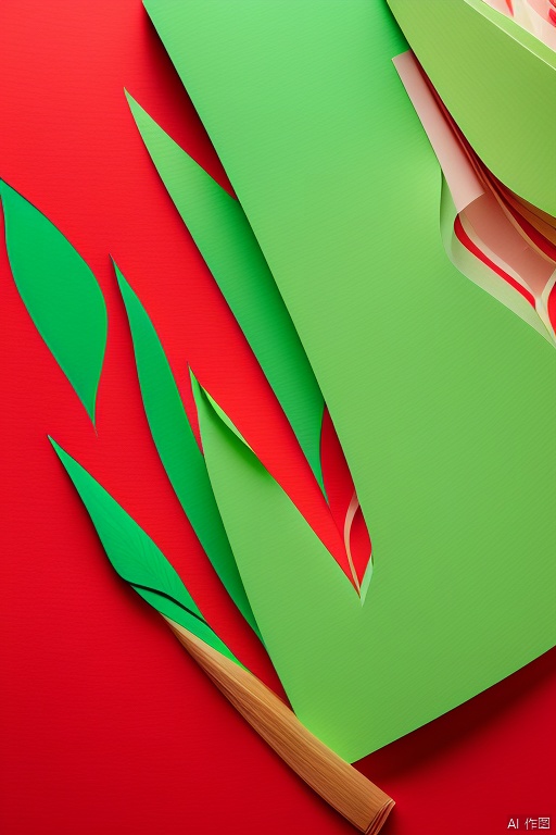paper cut, red theme, green theme, books