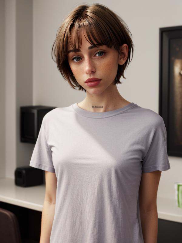 gquality,  1girl,  t-shirt on Tensor.Art
